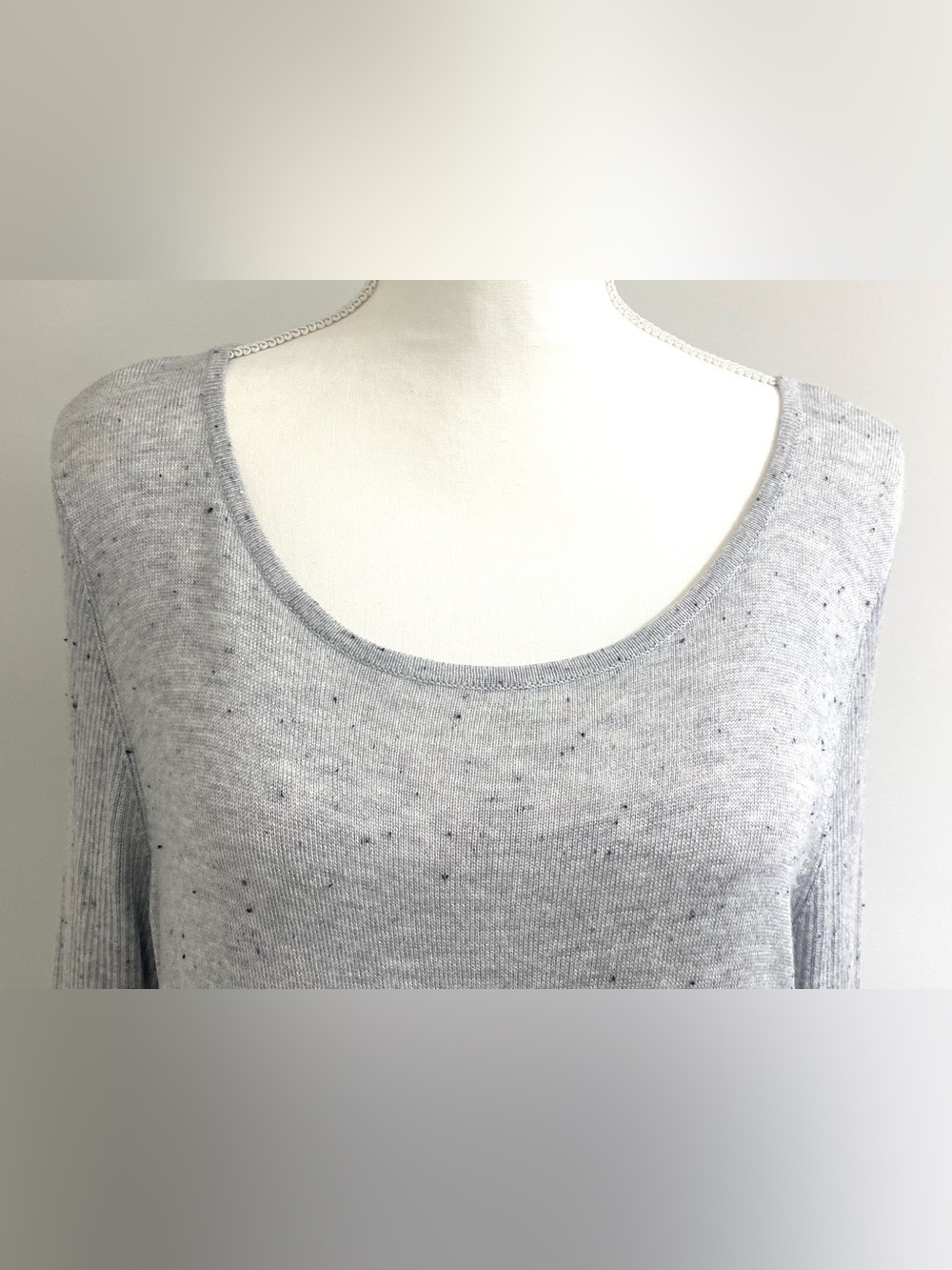 Kim Rogers Womens XL Gray Lightweight Sweater Boho 90s Minimalism Classic - Picture 2 of 14